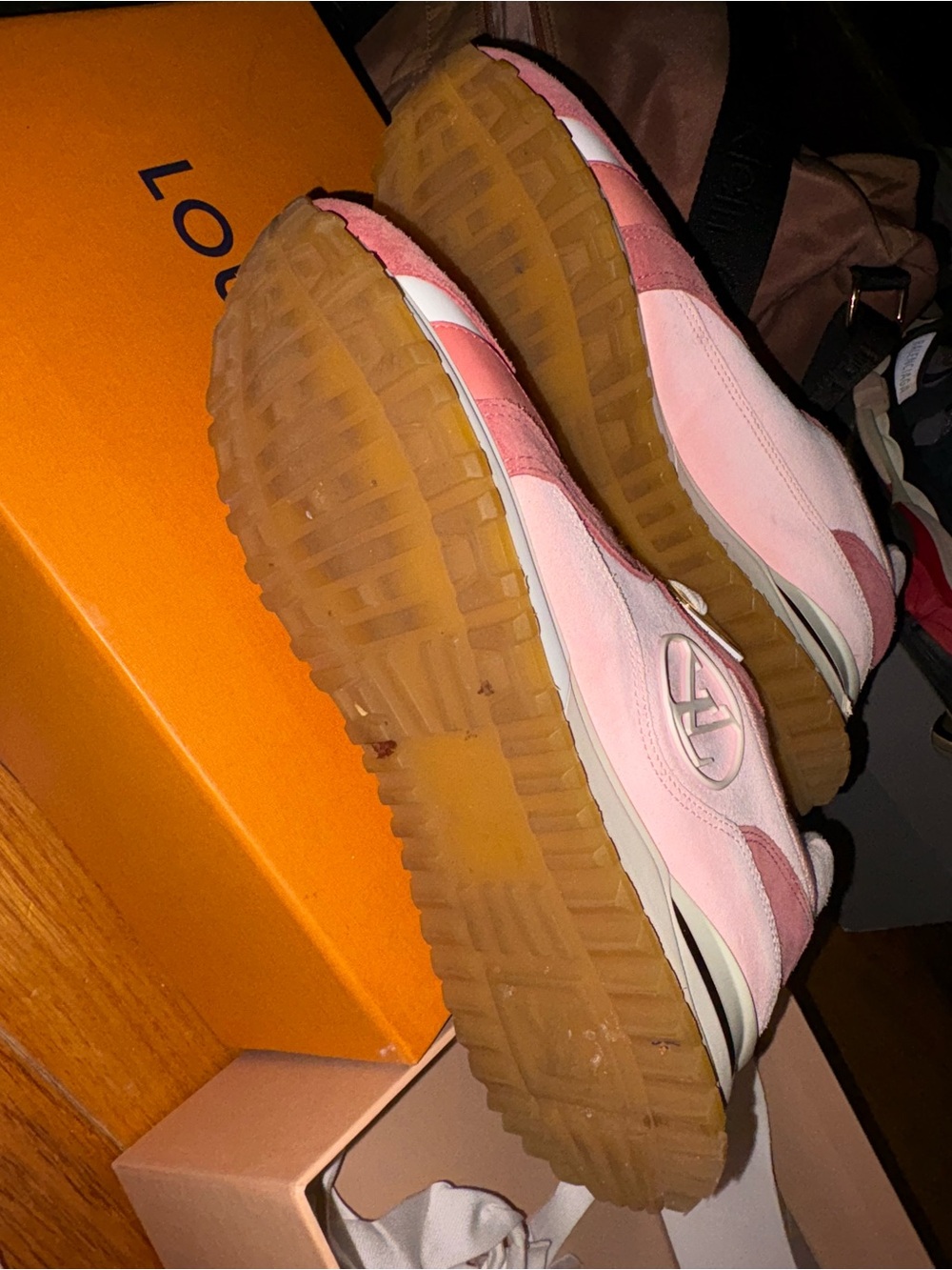 Louis Vuitton Pink Suede & Mesh Runner Sneakers